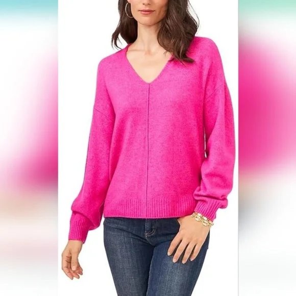 Vince Camuto | Sweaters | Nwt Vince Camuto Soft V Neck Pink Paradox ...